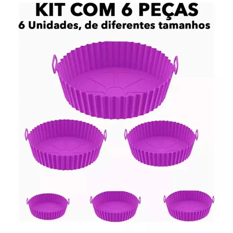 Forma de Silicone ORIGINAL Para AirFryer - KIT COM 6 UNIDADES