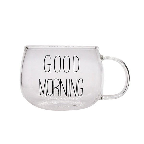 Caneca de Vidro Good Morning 360ml